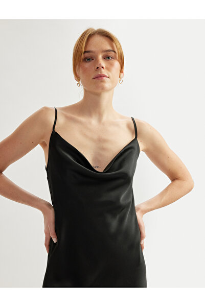 Koton Schwarzes Damenkleid 5SAK80001FW