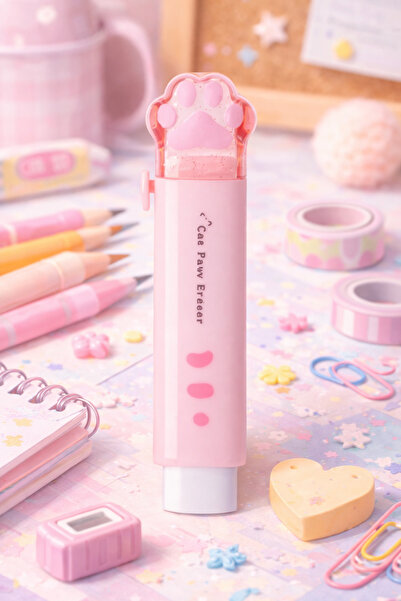 Giftpoint Kedi Pençe Tasarımlı Pati Silgi Pembe Renk 1 Adet Geri Çekilebilir ...