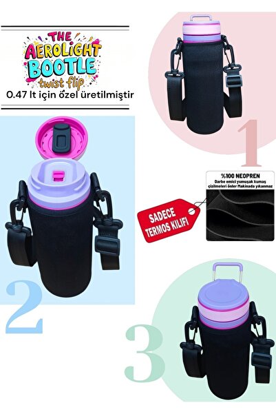 The Aerolight Twinst Flip 0.47 Lt Neopren Termos Kılıfı ve Omuz Askısı
