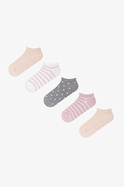 Penti 5 Pairs of Cotton Striped Booties Socks
