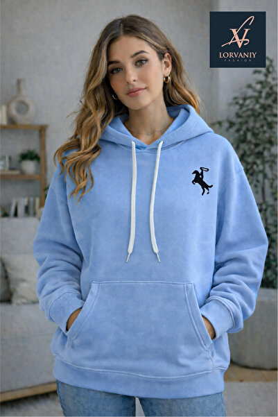 LORVANIY سويت شيرت للجنسين مطبوع 3 Thread K بغطاء رأس