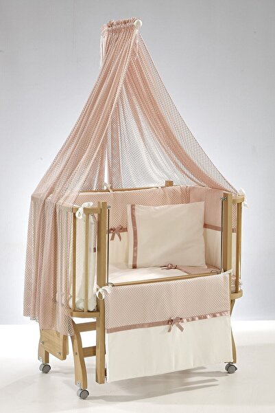 Meltem Smart Mood Sallanır Anne Yanı Beşik Ahşap Bebek Beşiği 50x90 cm (natur...