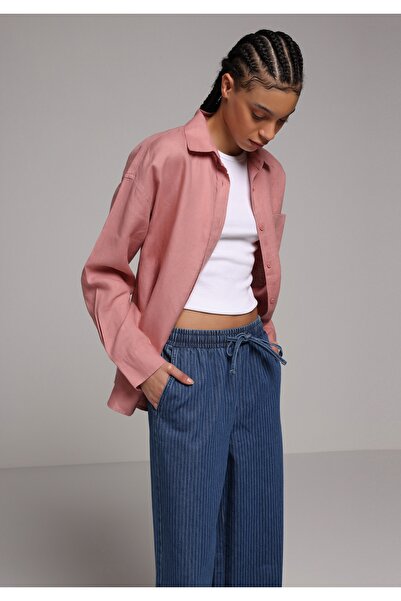 Colin's Cămașă cu croială boyfriend, cu guler drept, pentru femei, portocalie...