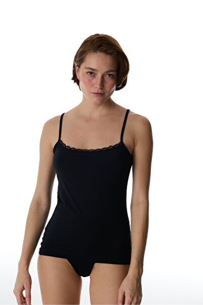 Penti Μαύρο Micro Lace Lace Tank Top