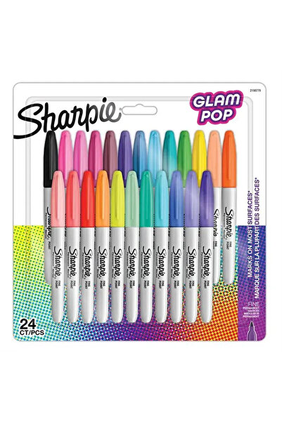 Sharpie 2198779 GLOM POP PERMANENT FINE MARKER SET 24'LÜ