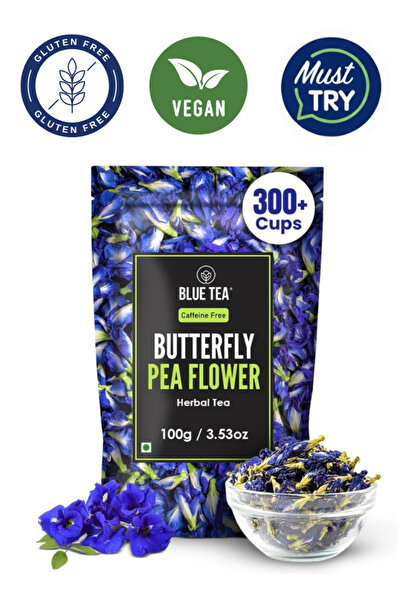 BLUE TEA Butterfly Pea Flower Herbal Tea, Antioxidant-Rich, Caffeine-Free, 10...