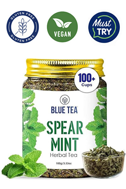 BLUE TEA شاي أعشاب بالنعناع، لتخفيف أعراض متلازمة تكيس المبايض، وتوازن الهرمو...