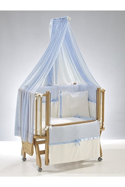 Meltem Smart Mood Sallanır Anne Yanı Beşik Ahşap Bebek Beşiği 50x90 cm (natur...