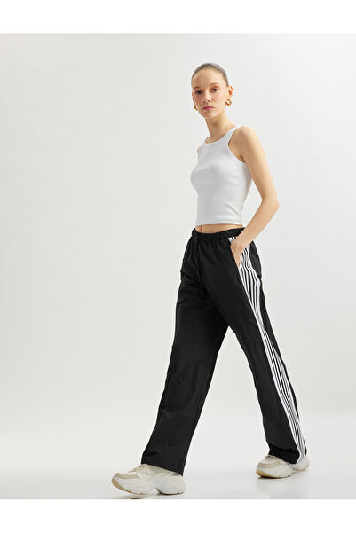 Koton Şerit Detaylı Beli Lastikli Cepli Boru Paça Eşofman Pantolon