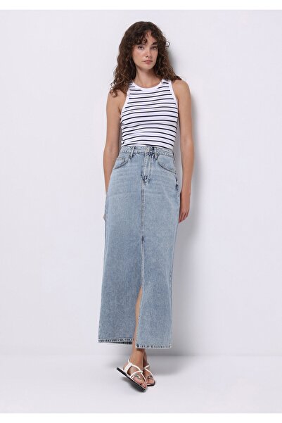 Colin's Γυναικεία γαλάζια φούστα Slim Fit με ίσιο φερμουάρ