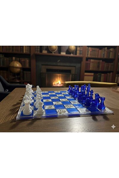 Lumine Glow Atelier El Yapımı Epoksi Reçine Satranç Takımı – Özel Tasarım