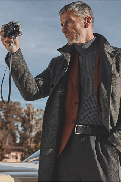 Abdullah Kiğılı سترة رياضية إيطالية من الصوف بقصة ضيقة من 7 دروب سليم فيت