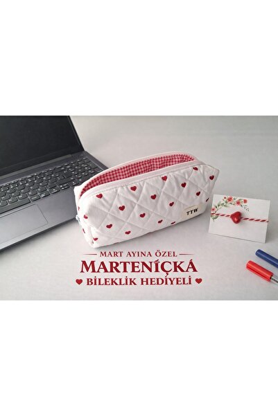 TALL WAY Kalp desenli kalemlik-tek bölmeli