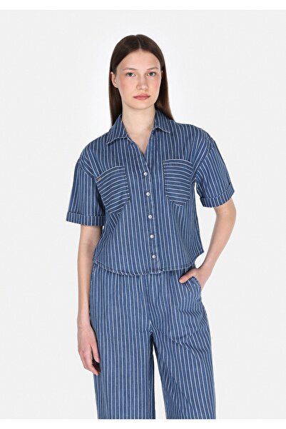 Colin's Oversized Fit Classic Size Striped Women's Blue Ecologic Short Sleeve...