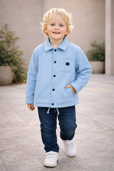 NANİCA MAVI Erkek Çocuk Cotton Tek Cep Gömlek 6-16 Yaş