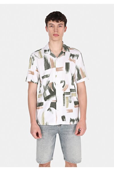 Colin's Cămașă Regular Fit Neck cu imprimeu Cămașă verde cu mânecă scurtă pen...