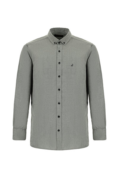 Abdullah Kiğılı قميص أكسفورد بأكمام طويلة من القطن ذو قصة عادية