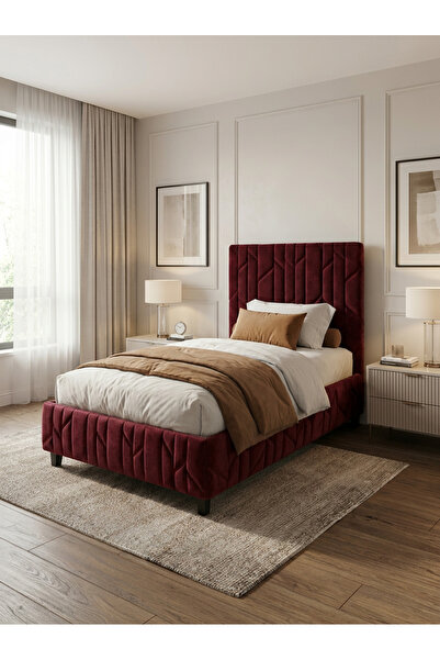 Dienni HESTİA Değiştirilebilir Kumaşlı Demonte Metal Baza+Başlık (Yatak ve Ak...