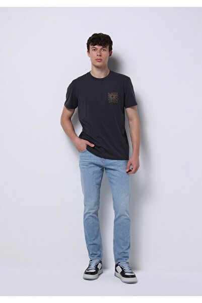 Colin's بنطلون جينز مستقيم بخصر منخفض وواسع الساق للرجال من النيلي البيئي