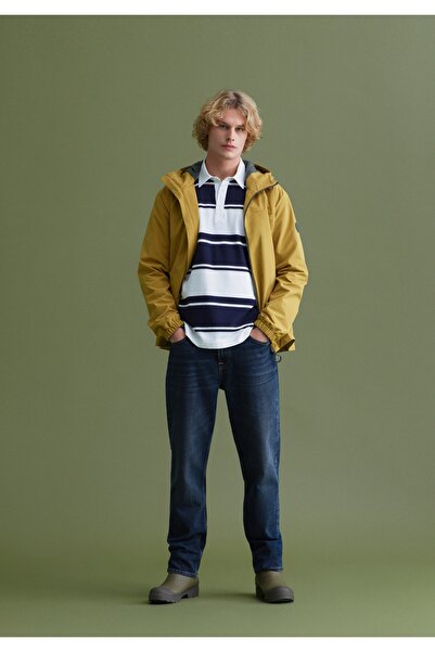 Colin's Tricou cu mânecă lungă pentru bărbați, cu guler polo, cu dungi, albas...