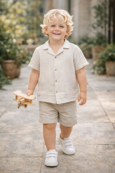 NANİCA Boy's striped muslin shirt 6-16 years