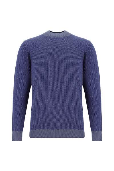 Abdullah Kiğılı Pulover tricotat cu guler pe gât, croială normală, cu model b...