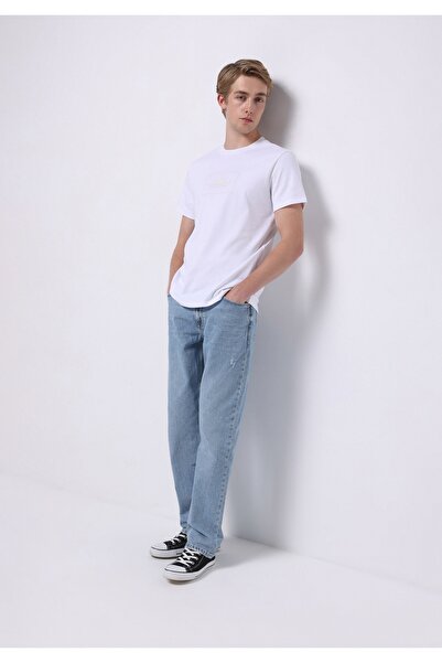 Colin's Pantaloni de jeans din denim indigo deschis pentru bărbați, cu talie ...