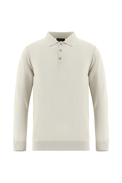 Abdullah Kiğılı Pulover din tricot din bumbac și cașmir, cu gât polo