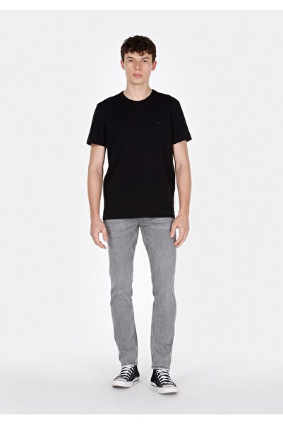 Colin's بنطلون جينز أسود دنيم للرجال بقصة مستقيمة مع سحاب