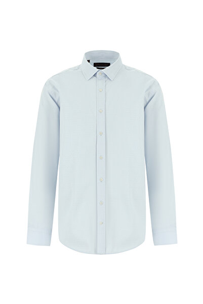 Abdullah Kiğılı Βαμβακερό πουκάμισο με κλασικό σχέδιο Slim Fit - Μακρυμάνικο