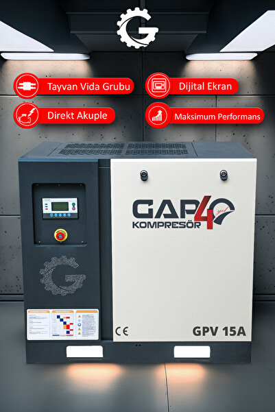 GAP KOMPRESÖR Vidalı Hava Kompresörü 15hp (TEK MAKİNE) Gpv15a