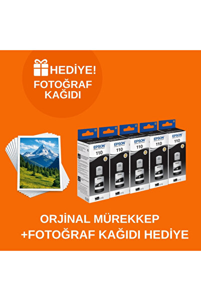 EPSON 110 Ecotank M1120 5'li Orjinal Mürekkep C13t03p14a