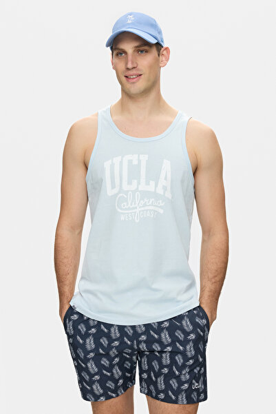 UCLA Ανδρικό T-shirt με τύπωμα Pebble Sky Blue και μηδενικό μανίκι