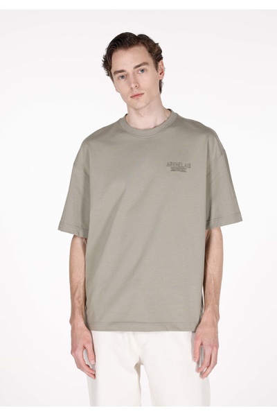 Colin's Oversize Fit Round Neck Plain Men's Green Short Sleeve T-Shirt