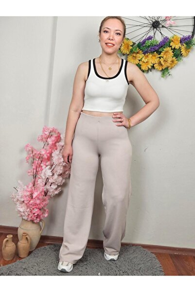 MADAME MELEK Boja kamena Krep Palazzo pantalone