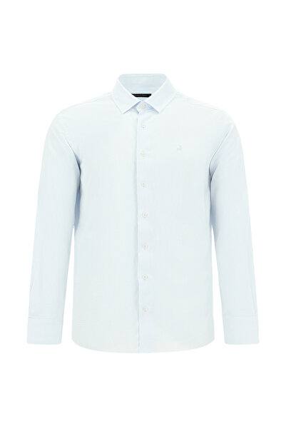 Abdullah Kiğılı Long Sleeve Slim Fit Slim Fit Classic Patterned Cotton Shirt