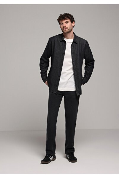 Colin's Pantaloni de blugi negri pentru bărbați, cu croiala dreaptă, largi