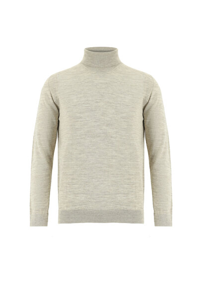 Abdullah Kiğılı Pulover din lână cu croială obișnuită cu gât