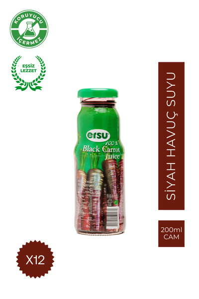 ersu %100 Siyah Havuç Suyu 200 ml 12'li