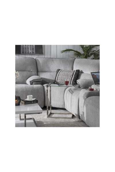 Midas Furniture METAL AND ACRYLIC SIDE TABLE 30X45X60 CM SILVER