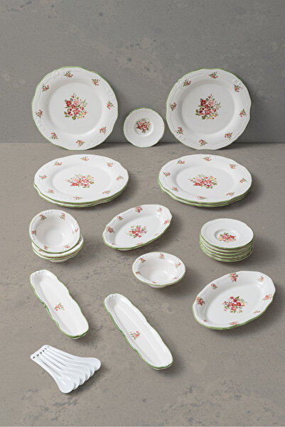 RUBİ PORSELEN 12 Kişilik 52 Parça Porselen Kahvaltı Takımı | Kaliteli Günlük ...