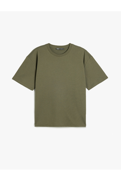 Koton Μπλουζάκι Basic Crew Neck από βαμβακερό ύφασμα με κοντό μανίκι