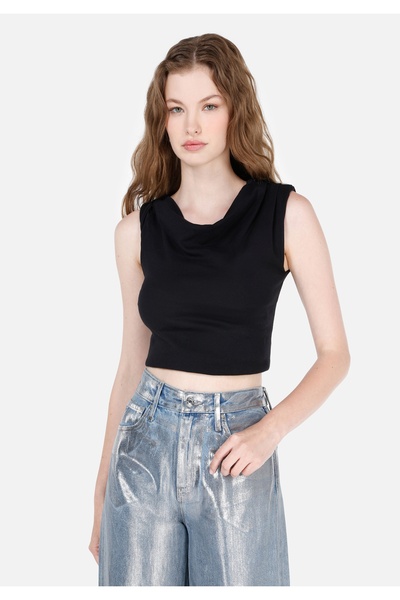 Colin's Tricou negru de damă - mâneci