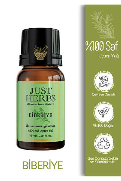 Just Herbs Biberiye Yağı 10 ml %100 Saf Ve Doğal Rosmarinus Officinalis Oil