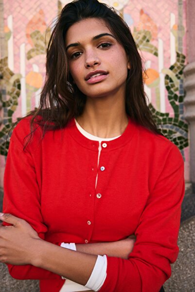 Bershka Bisiklet yaka düğmeli hırka