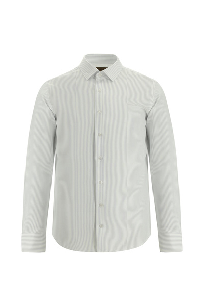 Abdullah Kiğılı Cămașă clasică în dungi din bumbac italian slim fit - mânecă ...