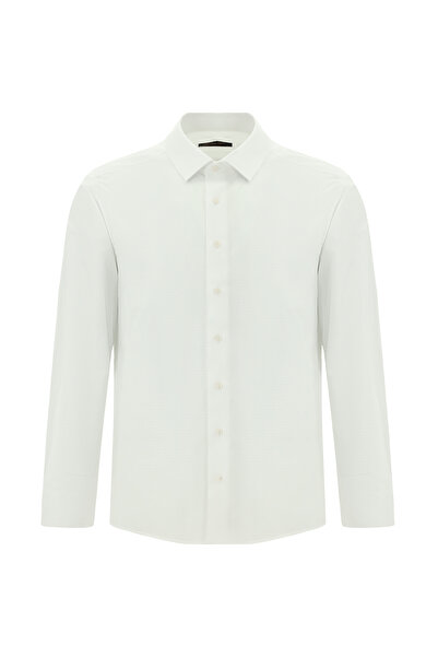 Abdullah Kiğılı Cămașă clasică din bumbac în carouri cu mânecă lungă