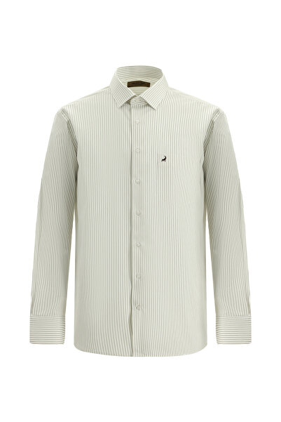 Abdullah Kiğılı Italian Striped Cotton Shirt - Long Sleeve, Regular Fit