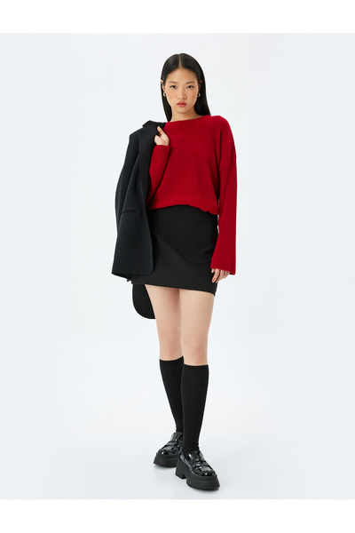 Koton Uzun Kollu Bisiklet Yaka Triko Kazak