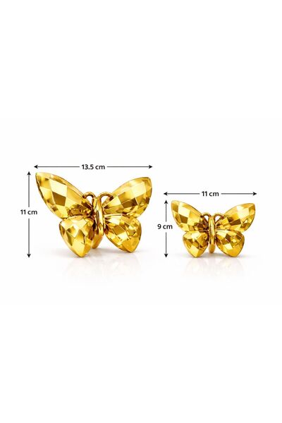 HRD STORE DEKORATİF 2 Lİ KELEBEK SÜS BİBLO AKSESUAR GOLD